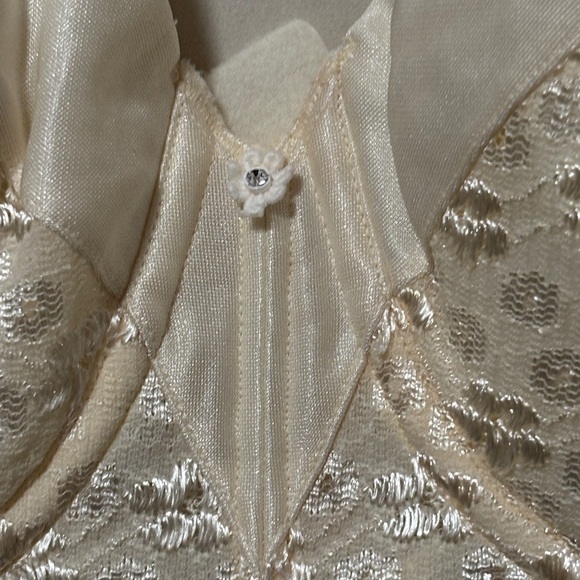 Strapless Bra Bustier 40B. Ivory Floral Lace. SKU 4 - Picture 6 of 8